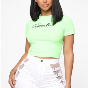 Fashionnova: Spoiled neon green crop top